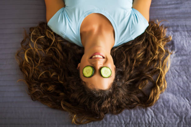istock Home beauty treatment with cucumber 1252870162