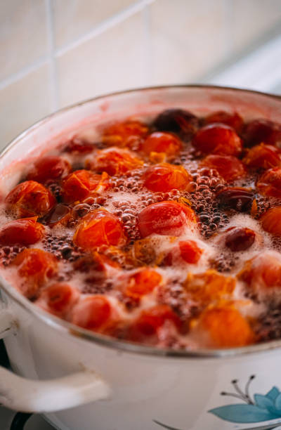 istock Making Organic Homemade Plum Compote 1252873397