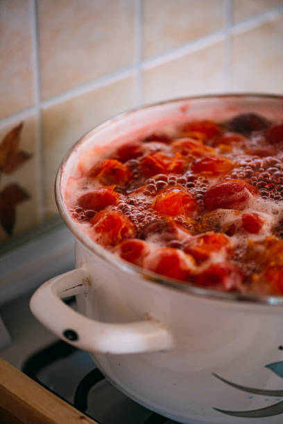 istock Making Organic Homemade Plum Compote 1252874888