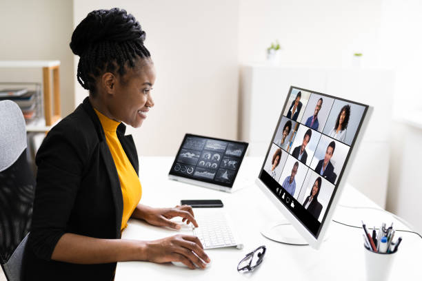 istock Watching Video Conference Business Webinar 1252883030