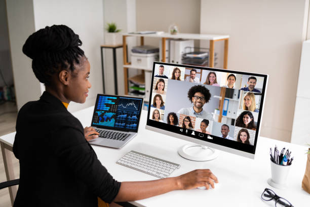 istock Watching Video Conference Business Webinar 1252883446