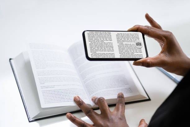Taking Book Page Paper Photo Using Smartphone Scanner App