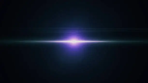 Photo of Anamorphic lens flare from a photo camera lens. Anamorphic background