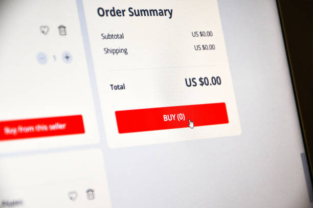 istock Buy button on website page. Online shopping 1252888847