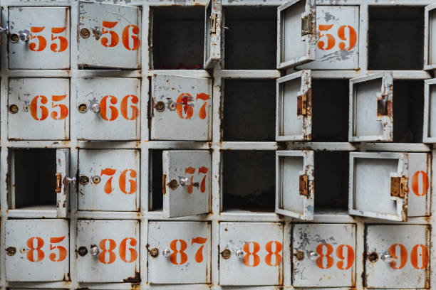 istock horror scene of rusty locker with red number and keys 1252889464