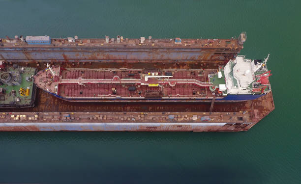 istock repair barge or tanker hull  in shipyard 1252894471