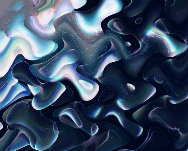 istock abstract liquid on black background, 3d fractal illustration 1252898588