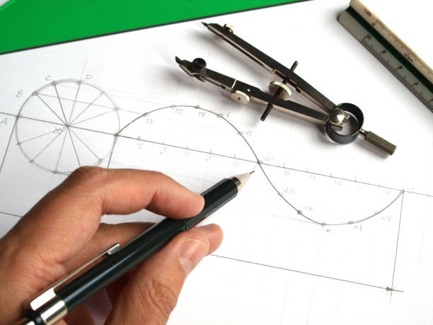 desenho de redação clássico - equipment work tool drafting blueprint - fotografias e filmes do acervo