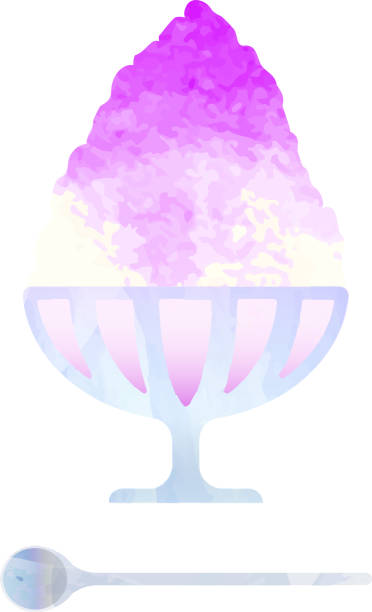 ilustrações de stock, clip art, desenhos animados e ícones de illustration of shaved ice with grape flavor - japanese maple