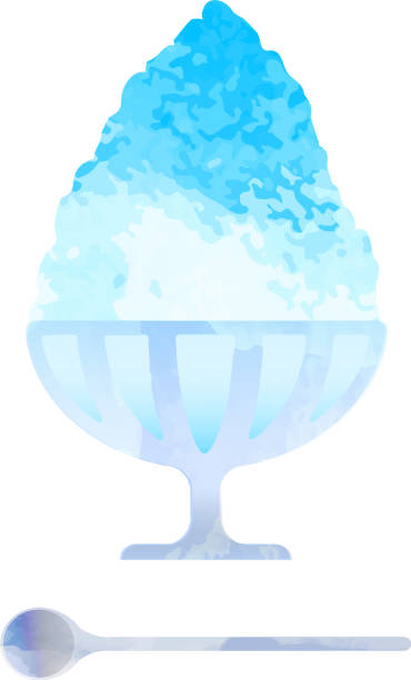 Illustration of blue shaved ice Illustration of blue shaved ice snow cone stock illustrations