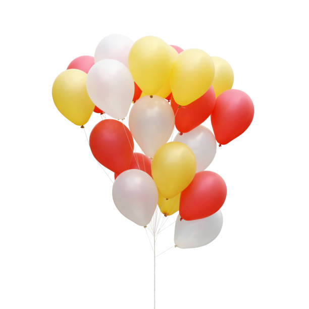 istock Colorful Flying Balloons Isolated on White Background 1252910352