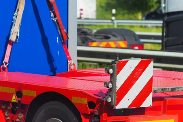 istock Truck without trailer on highway. Trucks 1252913205