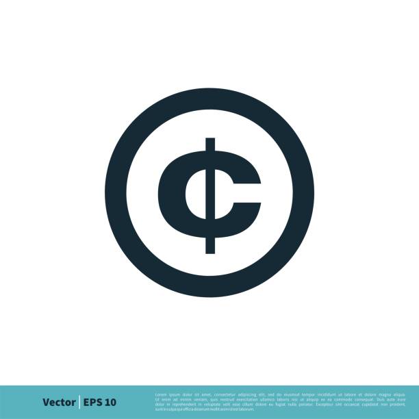 znak waluty, cent money icon vector logo szablon ilustracja projekt. wektor eps 10. - cash register old coin wealth stock illustrations