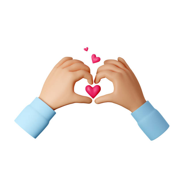 istock Two hands in the form of heart. 3d render 1252916695