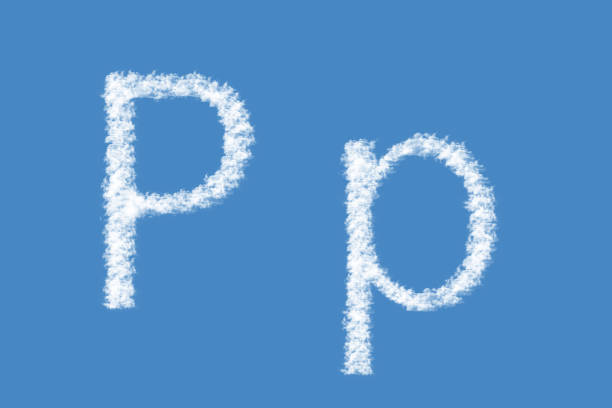 istock Letter P from real clouds shapes. Cloud alphabet. 1252926118