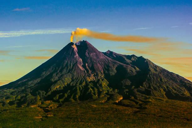 THE BEAUTY OF MERAPI MOUNTAIN, YOGYAKARTA, INDONESIA stock photo