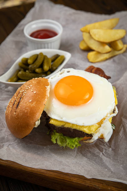 istock hamburger with cutlet, cheese, sauces 1252934114
