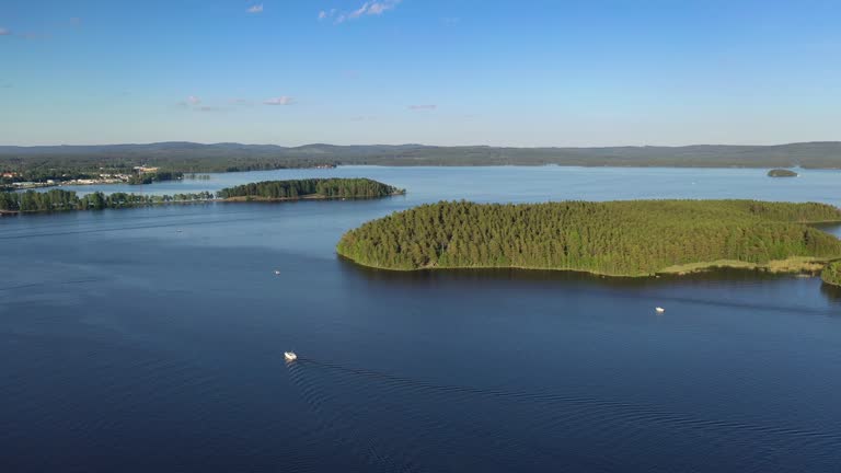 Summer view over lake Runn in Dalarna