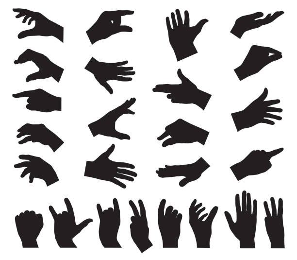 hand silhouetten - zwicken stock-grafiken, -clipart, -cartoons und -symbole