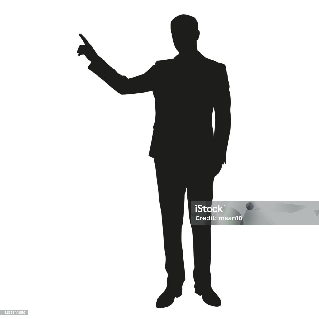 Hình Bóng Vector Người Đàn Ông Kinh Doanh Hiển Thị Một Cái Gì Đó ...