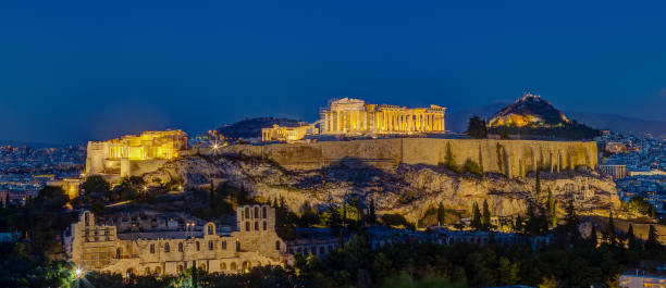 istock Acropolis hill at dusk, Athens, Greece. 1252949603