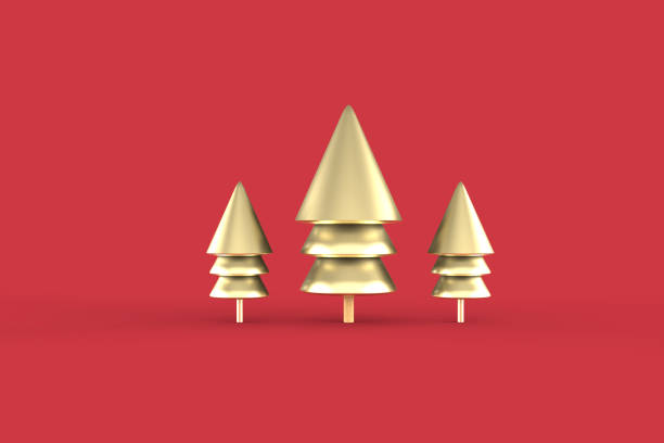 istock Christmas tree minimalist wallpaper . 3d rendering . 3d illustration. Merry Christmas concept 1252950397