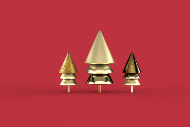istock Christmas tree minimalist wallpaper . 3d rendering . 3d illustration. Merry Christmas concept 1252950406