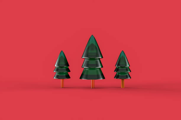istock Christmas tree minimalist wallpaper . 3d rendering . 3d illustration. Merry Christmas concept 1252950412
