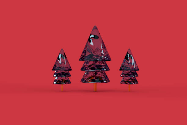 istock Christmas tree minimalist wallpaper . 3d rendering . 3d illustration. Merry Christmas concept 1252950425