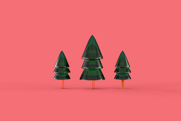 istock Merry Christmas postcard .  Christmas tree . 3D rendering . 3D illustration 1252950432
