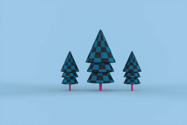 istock Christmas tree minimalist wallpaper . 3d rendering . 3d illustration. Merry Christmas concept 1252950433