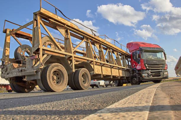 istock an exploding truck wheel caused an accident on the road 1252970916