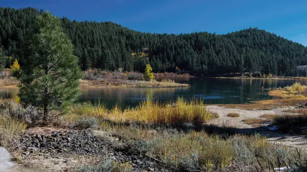 Photo of Spooner Lake in the Autumn with yellow leaves