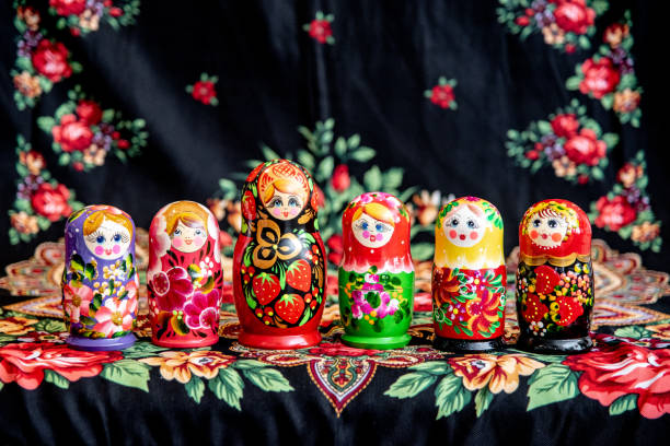 Babushka, Matrioshka Traditional handmade Polish & Russian Folk Doll. Perth, WA / Australia - 05/21/2019. Babushka, Matrioshka Traditional handmade Polish & Russian Folk Doll. russian nesting doll babuschka doll babushka stock pictures, royalty-free photos & images