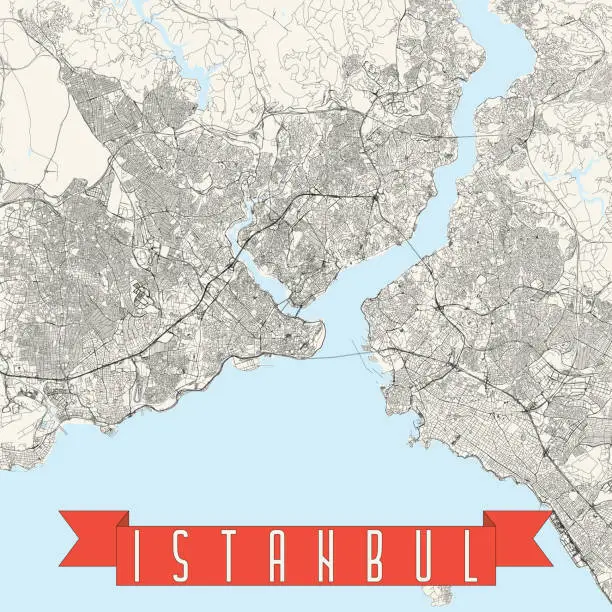 Vector illustration of Istanbul, Turkey Vector Map