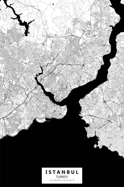 Vector illustration of Istanbul, Turkey Vector Map
