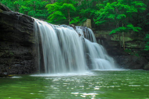 istock Beautiful waterfall and swimming hole 1252990034