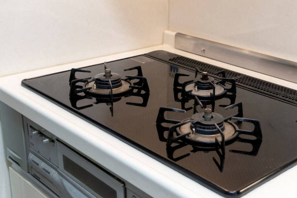 istock Gas stove with three burners 1252990206