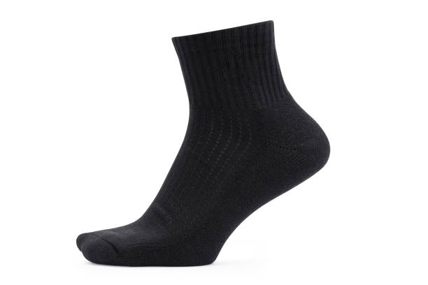istock Blank black socks mockup isolated on white background with clipping path 1252995133