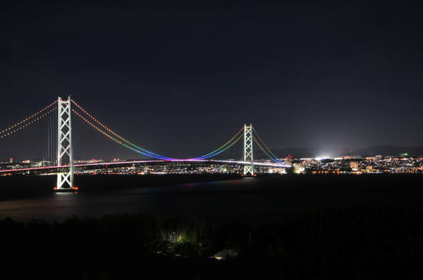 istock Beautiful illuminated bridge in Japan 1253000991