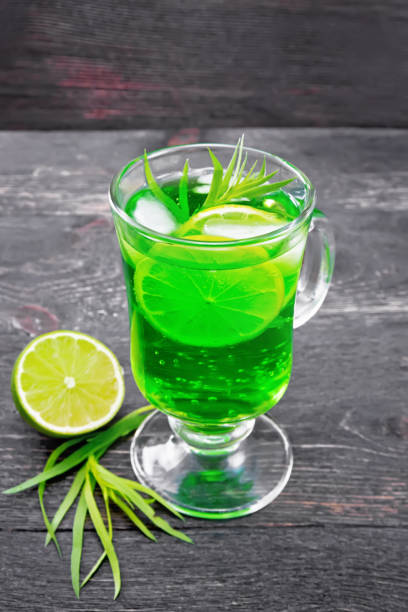 istock Lemonade Tarragon in goblet on black board 1253001904