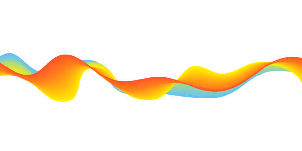 illustrations, cliparts, dessins animés et icônes de bannière fluide abstraite - sine wave abstract panoramic pattern