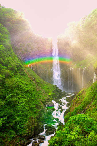 Famous majestic waterfall in Japan