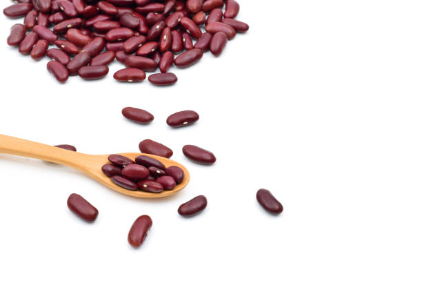 istock Grains Red beans in a sack on a white background 1253007652