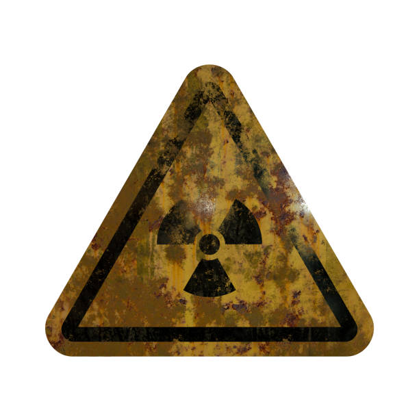 istock Rusty Grunge Triangle Radiation Warning Symbol, Isolated on White Background, Radioactive Caution Icon, Waste Symbol 1253013586