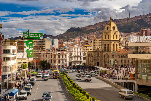 La Paz city, capital of BoliviaLa Paz city showing San Francisco Church and plaza, BoliviaLa Paz city showing San Francisco Church and plaza, Bolivia