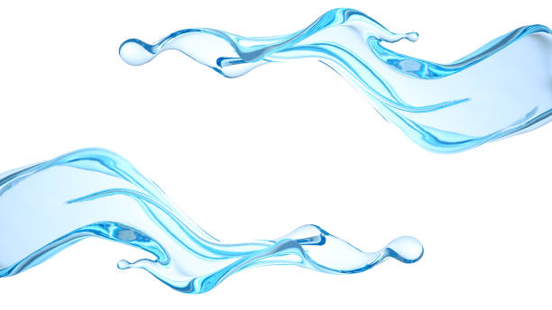 istock Beautiful, elegant splash of water. 3d illustration, 3d rendering. 1253016927