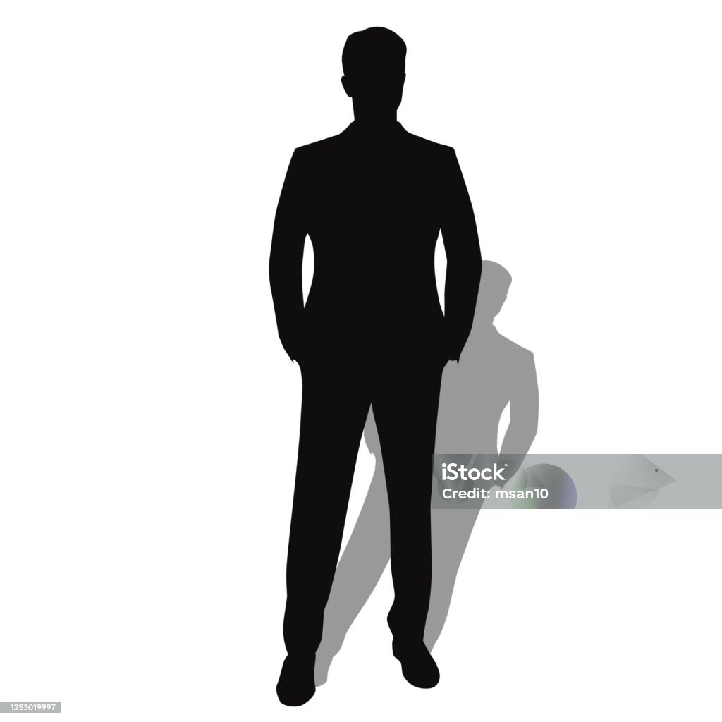Người Đàn Ông Mặc Vest Tay Trong Túi Hình Bóng Vector Hình minh ...