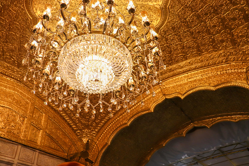chandelier at the entrance of golden temple in amritsar