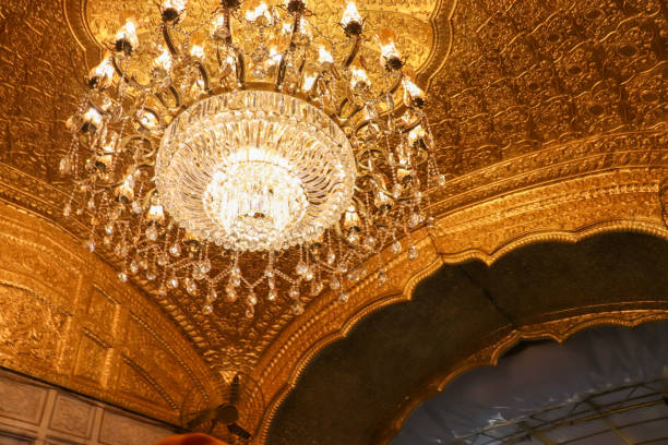 chandelier at the entrance of golden temple chandelier at the entrance of golden temple in amritsar ballroom stock pictures, royalty-free photos & images